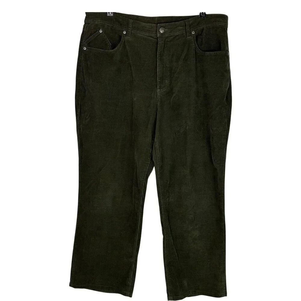 Chico’s Women’s Corduroy Pants size 16 Dark Olive